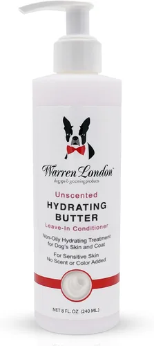 Warren London Acondicionador hidratante de mantequilla sin enjuague para perros | Loción para piel y pelaje | Acondicionador de aloe para cachorros