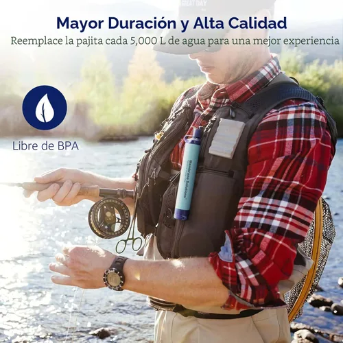 Miniatura 7 de Membrane Solutions Filtro de agua de paja S1, certificado NSF/ANSI 42 y 372 y 401, equipo portátil de filtración de supervivencia, preparación