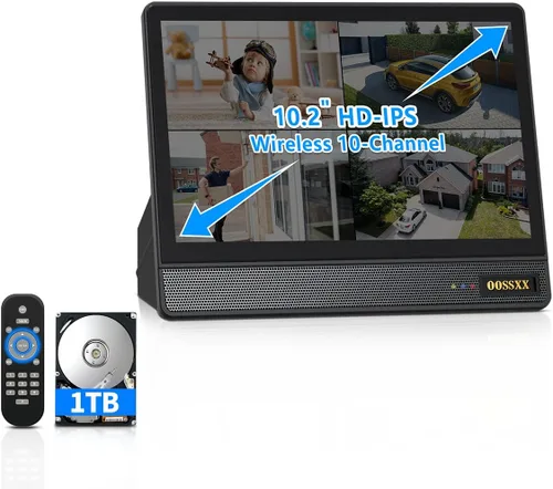 Miniatura 11 de Grabadora NVR inalámbrica de 10 canales solo con monitor IPS de 10 pulgadas, WiFi de doble banda de 5 MP 2.4G/5.8G, compatible con cámaras