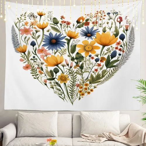 Miniatura 57 de Shrahala Tapiz de pared con paisaje de lago de otoño, bosque amarillo, para colgar en la pared, tapiz grande, decoración de fibra de poliéster