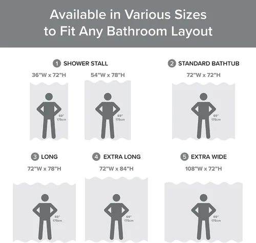 Miniatura 6 de Madison Park Cortina de ducha de spa con tejido gofre, cortina de ducha para baño, control de humedad Scotchgard 3M, cortinas de ducha modernas