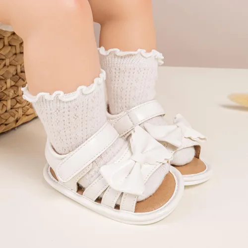Miniatura 50 de Meckior Sandalias de verano con punta abierta y suave de piel sintética para bebés y niñas pequeñas
