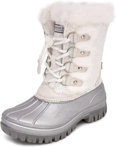 LONDON FOG Botas de nieve para niñas jóvenes y niños pequeños de Icelyn con forro cálido para clima frío para niñas en tallas jóvenes y niños