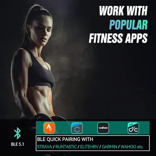 Miniatura 5 de CYCPLUS Monitor de frecuencia cardíaca de brazo, Bluetooth 5.1 ANT+ con indicador LED de zona de frecuencia cardíaca, resistente al agua IP67