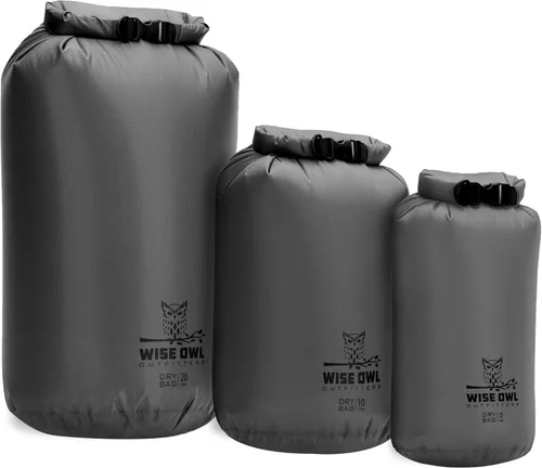 Miniatura 10 de Wise Owl Outfitters Bolsa seca impermeable – Totalmente sumergible 1 paquete o 3 bolsas ultraligeras herméticas impermeables – Tamaños 5L, 10L y 20L