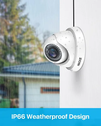 Miniatura 2 de ZOSI Paquete de 4 cámaras de seguridad 1080P de 2.0MP impermeables para interiores y exteriores de 80 pies CCTV noche de día, cámaras de vigilancia