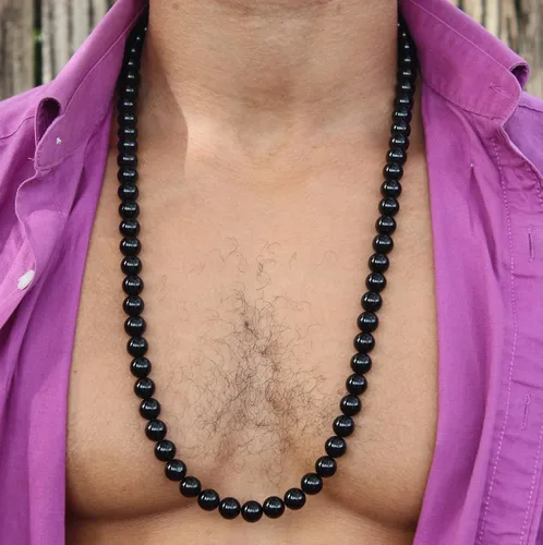 Miniatura 13 de Handmade Black Onyx Crystal Mens Necklace - Grounding Genuine Gemstone Beaded Mala Willpower, Protection, Prosperity Black Choker - Jewelry Gift