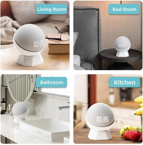 Miniatura 2 de Silicone Desktop Holder for Alexa for Echo Dot 5th & 4th Generation, Speaker Mount Base for Echo Dot 5/4, Black or White(White)