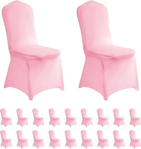 Miniatura 11 de LZY 6 piezas Fundas de Silla de Spandex Elásticas Fundas Deslizables para Fiestas de Boda, Fundas de Decoración de Sillas de Comedor y Banquete Negro
