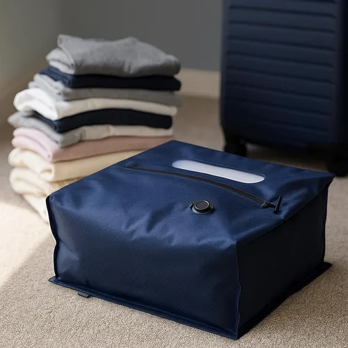 Miniatura 7 de Bolsas de compresión de viaje con sellado al vacío para equipaje de mano, impermeables, herméticos con ventana y válvula unidireccional integrada
