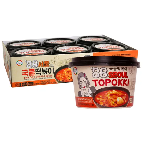 Miniatura 15 de Surasang Korean Tteokbokki Cup - Comida callejera coreana, salsa clásica dulce y picante, comida instantánea de microondas de 2 minutos, pasteles