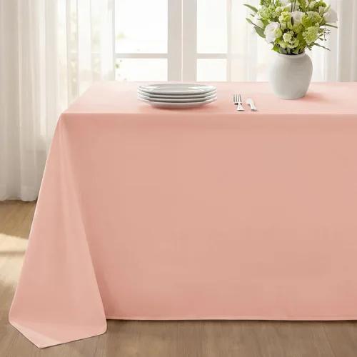 Miniatura 21 de Softalker Mantel rectangular, impermeable y resistente a las manchas, de tela, sin arrugas, lavable, cubierta de mesa de poliéster de 6.19 onzas por