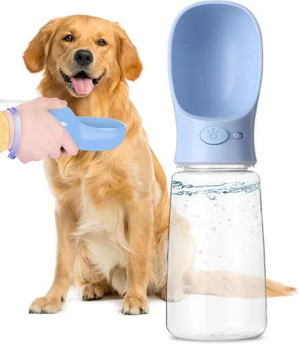 Mr. Pen Botella de agua portátil para perros, 19 onzas, azul, de viaje y dispensador para perros, no apta para lavavajillas
