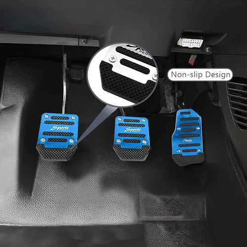 Miniatura 3 de Pack-3 Fundas Antideslizantes de Aleación de Aluminio para Pedales de Coche, Cobertura Anti-fricción para Pedal de Acelerador y Freno, Compatible