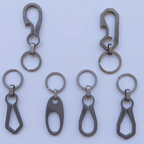Miniatura 6 de RISON - Mosquetón de titanio, mosquetón de liberación rápida antipérdida de titanio para hombres y mujeres