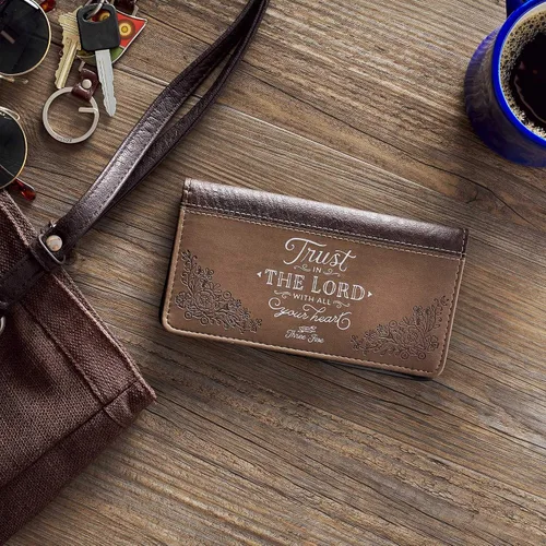 Miniatura 6 de Billetera y chequera de cuero sintético y mensaje cristiano, guarda duplicados de cheques y tarjetas de crédito, para mujeres y hombres, billetera