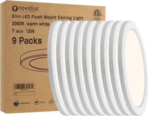 Miniatura 28 de Lámpara de techo de montaje empotrado de 5 pulgadas, regulable, luz de techo LED blanca de 5000 K, lámpara de techo redonda ultrafina para 2-Blanco
