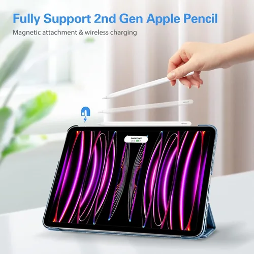 Miniatura 3 de ProCase Funda inteligente para iPad Pro de 12.9 2022/2021/2020/2018, carcasa rígida con soporte delgado para iPad Pro de 12.9 pulgadas, 6ª Celeste