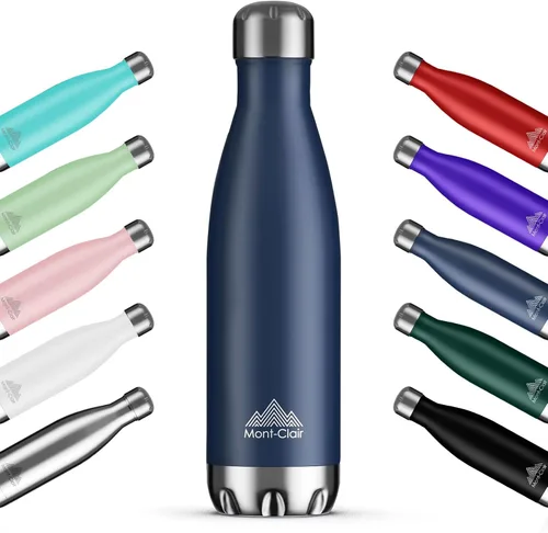 Miniatura 11 de Mont-Clair H2O - Botella de agua de acero inoxidable aislada al vacío, sin BPA, botella de bebidas frías 12 horas y calientes las 24 horas, metal