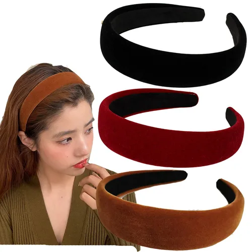 Diademas anchas de terciopelo para mujer, diademas suaves para mujer, diademas de moda para mujeres y niñas, diadema antideslizante a la moda,