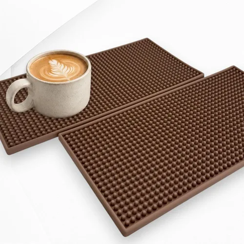 Miniatura 15 de Paquete de 2 tapetes de goma para barra, antideslizantes, para barman, barra de café y encimera de cocina, protector grueso y duradero para Gris