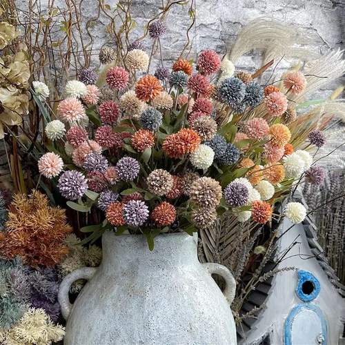 Miniatura 6 de Fake Flowers Dandelion Flower Ball Branch Silk Artificial Flowers Home Wedding Decor Flore Arrangement Accessaries Fake Flores Artificial Flowers