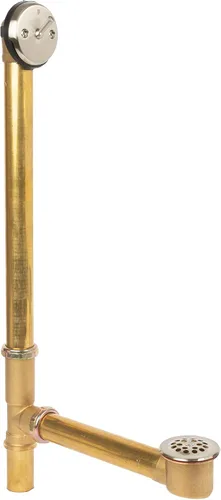 Miniatura 11 de Fine Fixtures Desagüe de ducha para bañera, tubo de latón calibre 20, kit de drenaje de desbordamiento de palanca de viaje, latón satinado