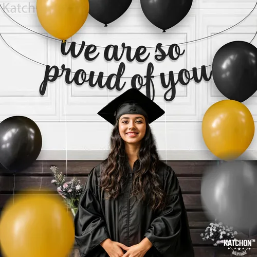 Miniatura 7 de KatchOn, Cartel de fieltro con la frase "We are So Proud of You", 8 pies, No DIY Cartel de felicitación 2026, 2026 decoraciones de graduación We