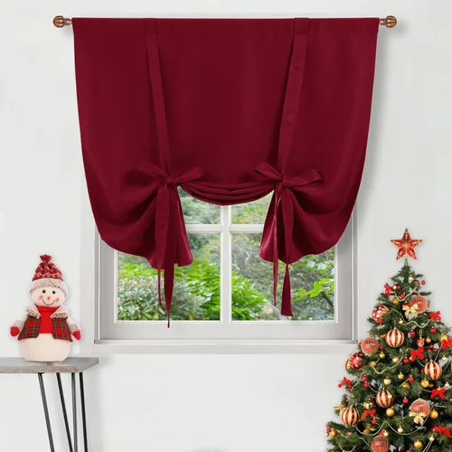 Miniatura 68 de DWCN Cortinas Opacas - Persiana Enrollable con Lazos para Ventana, Aislamiento Térmico, Oscurecimiento de Habitación, Cortinas con Bolsillo