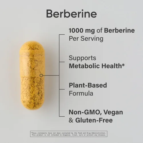 Miniatura 2 de Sports Research Berberina - Apoyo metabólico ayurvédico a base de hierbas para la salud, 500 mg, 60 cápsulas, certificado vegano, sin gluten, sin OMG