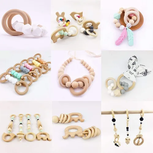 Miniatura 2 de 25 anillos de madera natural de 2.756 in, anillo de madera de macramé liso sin terminar, círculos de madera para manualidades, colgante de anillo