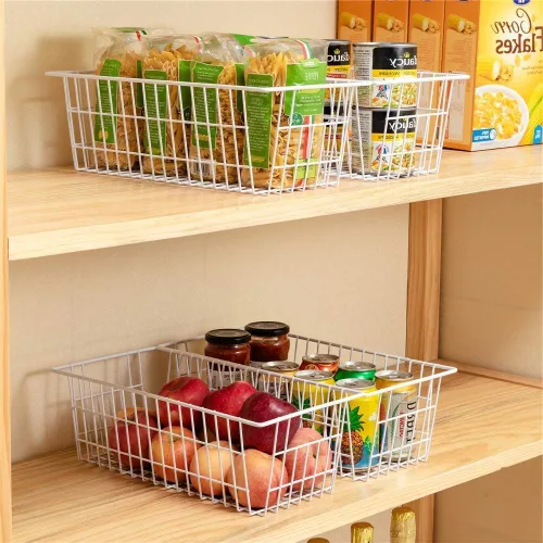Miniatura 2 de SANNO Cestas de almacenamiento de alambre para congelador, organizador de alimentos, cocina, cestas organizadoras para el hogar, baño, organización
