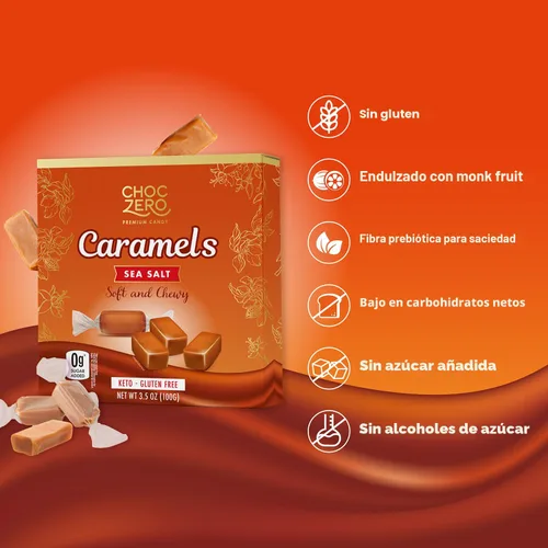 Miniatura 4 de ChocZero Caramelos Sin Azúcar - Dulces Keto - Todo Natural, Suave y Masticable - Bocadillo Bajo en Carbohidratos (Caja de 3.5 Onzas)