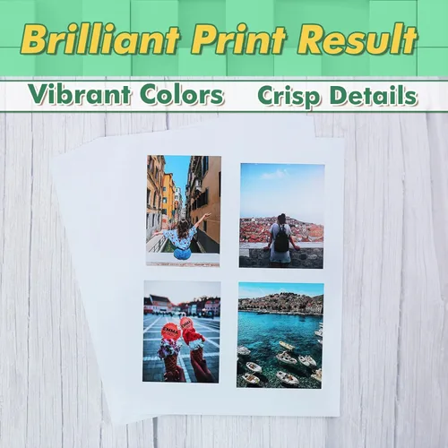 Miniatura 3 de Koala - Papel adhesivo brillante para impresora de inyección de tinta y láser, papel adhesivo fotográfico imprimible, 100 hojas de 8.5 x 11