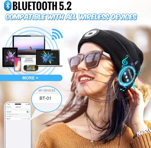 Miniatura 4 de KEZKALS Regalos para el día de San Valentín para él y ella, gorro LED Bluetooth, regalos de San Valentín para hombres, mujeres, él, marido, regalos