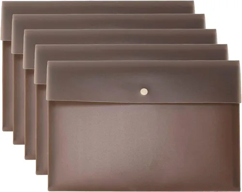 Miniatura 11 de VANRA Carpetas de Archivo de Polímero con Bolsillos, Sobre de Plástico para Documentos, Organizador de Documentos y Cartas con Cierre de Botón a