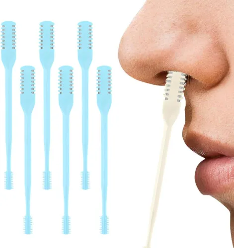 Miniatura 9 de AprYew Cortador de pelo nasal 2 en 1, recortador de vello nasal para hombres y mujeres, herramienta de extracción manual portátil de 360° con Beige