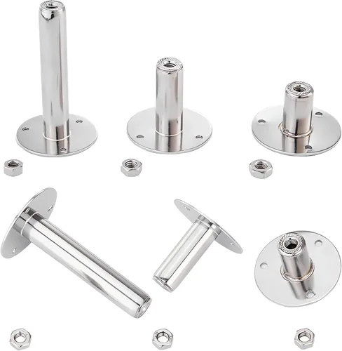 Miniatura 5 de 2 soportes de tubo de montaje en pared y techo, acero inoxidable 304, altura ajustable de 1.18 a 2.36 pulgadas, se adapta a tubos OD de 0.32 a 0.39