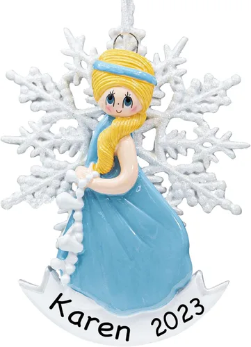 Miniatura 10 de Adorno de Navidad personalizado de princesa de hadas 2026 – Personalización gratuita Hada con alas, duendecillo mágico volador para decoración