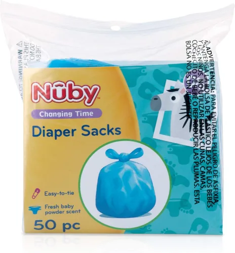 Miniatura 8 de Nuby Bolsas desechables del pañal, aroma de polvo de bebé fresco, 6 paquetes (50 cuentas de cada paquete), 300 cuentas