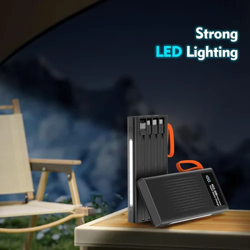 Miniatura 7 de Cargador portátil de 10000 mAh, cable integrado, PD de 22.5 W de carga rápida, batería externa con iluminación LED, cargador de teléfono de viaje