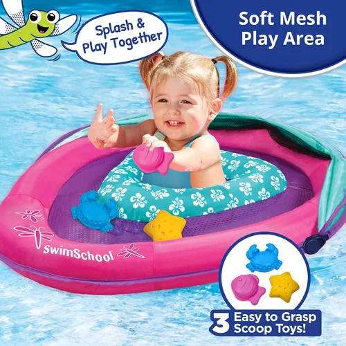 Miniatura 5 de SwimSchool Infant Baby Pool Floats, Free Swimming, Super Buoyant – Ages 6-24 Months – Multiple Colors/Styles – Adjustable Canopies and Seats, Splash