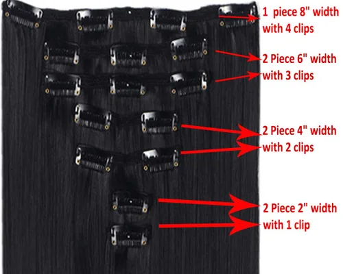 Miniatura 6 de Extensiones de cabello ondulado, doble trama, 7 piezas con 16 clips, largo de 24 pulgadas