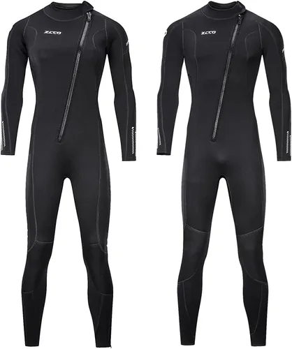 Ultra Stretch 3mm Neoprene Wetsuit, Front Zip Full Body Diving Suit, one Piece for Men & Women-Snorkeling, Scuba Diving Swimming, Surfing