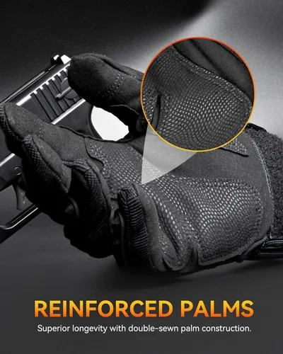 Miniatura 3 de KUMGIM Guantes tácticos para hombres y mujeres, guantes de motocicleta negros para pantalla táctil con carcasa dura para Airsoft, paintball