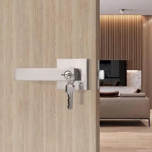 Miniatura 5 de Probrico - Paquete de 6 manijas de puerta para entrada de dormitorio interior, perillas de puerta con cerradura de una llave, entrada con llaves