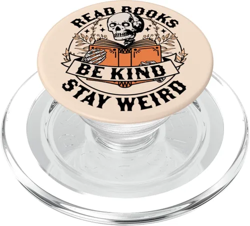 Miniatura 8 de Read Books Be Kind Stay Weird Libro de lectura de esqueleto Bookish PopSockets Standard PopGrip
