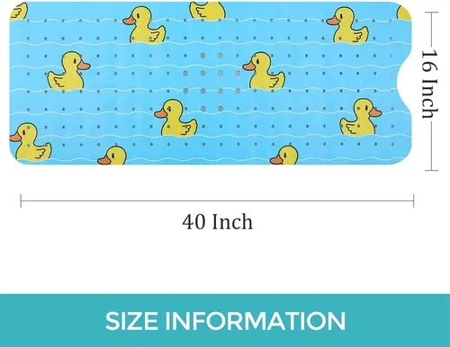 Miniatura 3 de Alfombra de Bañera Antideslizante Tapete de Ducha para Niños Adultos y Ancianos 40X16 Pulgadas Extra Largo Tapetes de Baño Antideslizantes