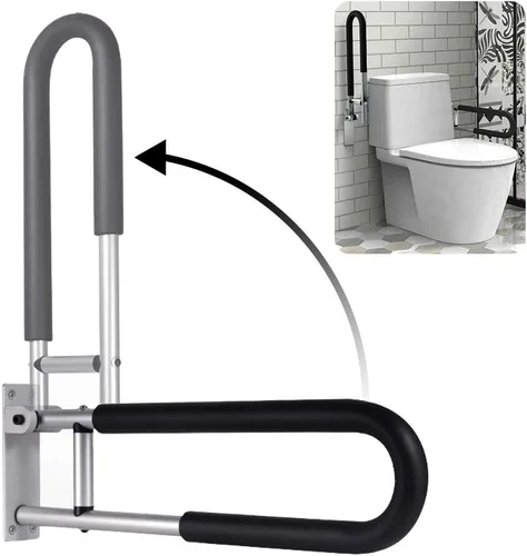 Barras de agarre para discapacitados, pasamanos de inodoro de 23.6 pulgadas, barra de seguridad para baño, barandilla de soporte de mano, accesorios
