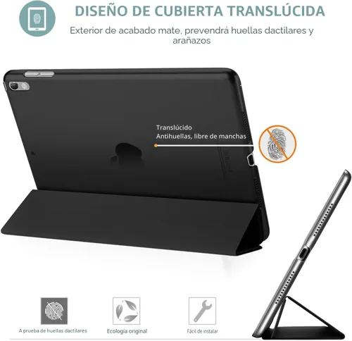 Miniatura 4 de ProCase Funda Inteligente para iPad Air de 10,5" 3ª Generación 2019 / iPad Pro 2017, Funda Delgada con Soporte con Parte Trasera Translúcida Negro